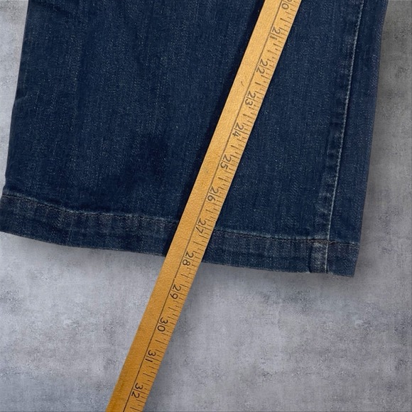 Paige Carly Wide Leg Jeans Womens 32X28 High Rise Crop Stretch Dark Denim - Picture 7 of 9